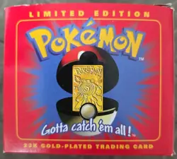 POKEMON POLIWHIRL 23K Gold Plated Trading Card with SEALED POKEBALL & RED BOX - Image 2