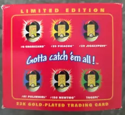 POKEMON POLIWHIRL 23K Gold Plated Trading Card with SEALED POKEBALL & RED BOX - Image 5
