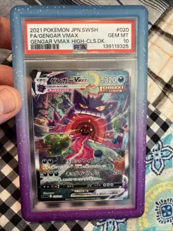 PSA 10 Gengar 020 VMAX Alt Art Fusion Strike Pokemon Card Japanese High Class - Image 1