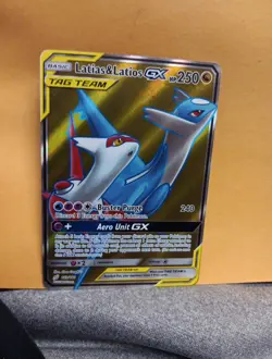 LATIAS & LATIOS GX TAG TEAM FULL ART 169/181 (NM) Pokemon Card 2019 Fast Shippin - Image 1