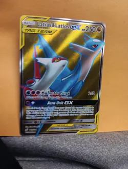 LATIAS & LATIOS GX TAG TEAM FULL ART 169/181 (NM) Pokemon Card 2019 Fast Shippin - Image 3