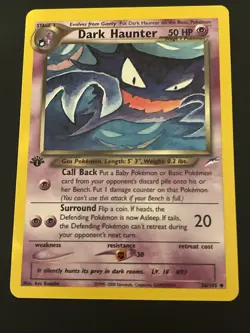 DARK HAUNTER 36/105 Neo Destiny 1st EDITION Pokemon TCG card NM+ CLEAN! - Image 1