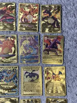 Set of 109 Charizard,Greninja,Pikachu,Mewtwo,More Gold Foil Fan Art Card MP-LP - Image 3