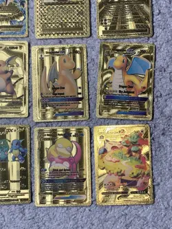 Set of 109 Charizard,Greninja,Pikachu,Mewtwo,More Gold Foil Fan Art Card MP-LP - Image 5
