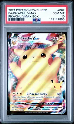 Pikachu VMAX SWSH062 SWSH: Sword & Shield Promo Cards Holo PSA 10 - Image 1