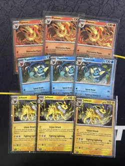 (3x sets)Pokemon Flareon Vaporeon Jolteon SVP 167 168 169 Prism. Evol promo card - Image 1