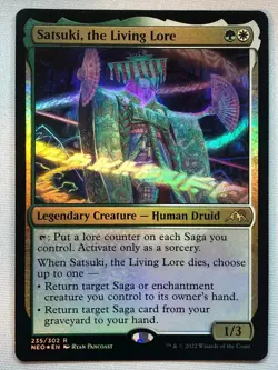 MTG Kamigawa: Neon Dynasty Satsuki, the Living Lore 235 Foil NM/M - Image 1
