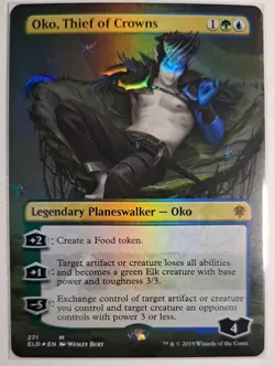 Oko, Thief of Crowns 271 Borderless Foil, Throne of Eldraine Magic MTG - Image 1