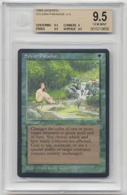 Graded Sylvan Paradise BGS Beckett 9.5 GEM MINT Legends English 1994 MTG Magic! - Image 1