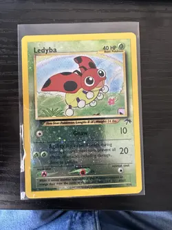 Pokemon TCG Ledyba Southern Islands 7 Reverse Holo Promo Card LP+ Condition - Image 1