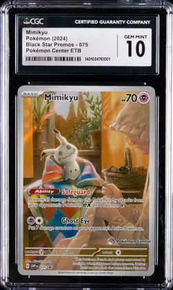 Mimikyu 075 Paldean Fates Pokemon Center Stamped Promo CGC 10 - Image 1