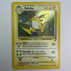 Pokemon TCG Raichu Base Set 2 16/130 Holo Rare LP - Image 1