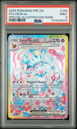 2025 POKEMON PRE EN-PRISMATIC EVOLUTIONS #156 SYLVEON EX PSA 9 - Image 1