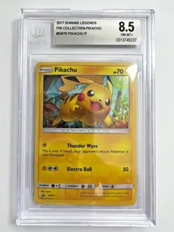 BGS 8.5 NM-MT+ Pikachu Pin Collection Promo 2017 Pokemon Shining Legends SM76 - Image 2