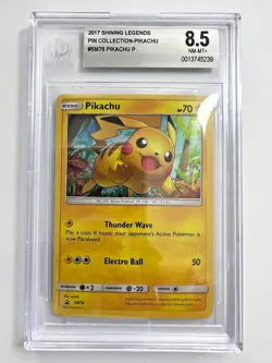 BGS 8.5 NM-MT+ Pikachu Pin Collection Promo 2017 Pokemon Shining Legends SM76 - Image 4