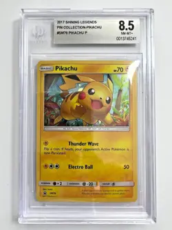 BGS 8.5 NM-MT+ Pikachu Pin Collection Promo 2017 Pokemon Shining Legends SM76 - Image 5