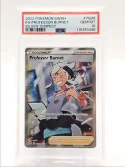 PROFESSOR BURNET 2022 POKEMON SWSH SILVER TEMPEST RARE TG26/TG30 PSA 10 Q0004 - Image 1