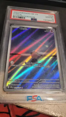 Pokemon TCG Cleffa Sv03: Obsidian Flames Holo Illustration Rare 202/197 PSA 10 - Image 1