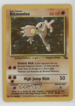 Hitmonlee Holo Pokemon Fossil #7 1999 - Image 1