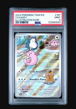 Pokemon Chansey 187/167 Sv06 Twilight Masquerade Illustration Rare PSA 9 - Image 1