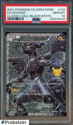 2021 Pokemon Celebrations Classic Black & White #114 FA Zekrom PSA 10 GEM MINT - Image 1