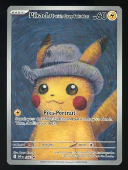 2023 POKEMON SVP EN-SV BLACK STAR PROMO #085 PIKACHU WITH GREY FELT HAT - Image 1