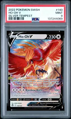 137244069 Ho-Oh V 2022 Pokemon Sword & Shield Silver Tempest #140/195 Holo PSA 9 - Image 1
