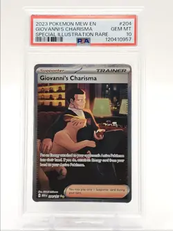 GIOVANNI'S CHARISMA 2023 POKEMON 151 SPECIAL ILLUSTRATION RARE PSA 10 Q0004 - Image 1