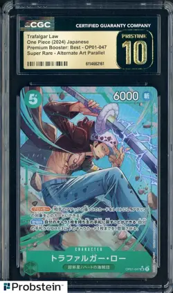 2024 Pokemon Japanese OP01 Alternate Art SR #047 Trafalgar Law CGC 10 PRISTINE - Image 1