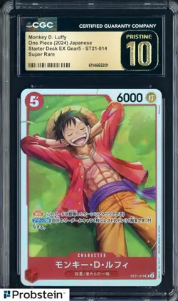 2024 Pokemon Japanese Starter Deck EX Gear5 #014 Monkey D Luffy CGC 10 PRISTINE - Image 1