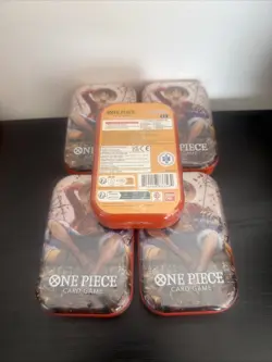 One Piece TCG LUFFY Mini Tin Vol 2 English 2 Packs OP 13 + Promo Pack Lot Of 5 - Image 2