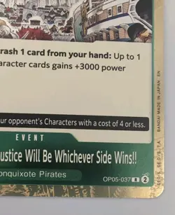 Because the Side of Justice Will Be Whichever Side Wins!! OP05-037 R - One Piece - Image 2