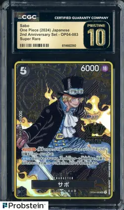 2024 One Piece Japanese OP04 2nd Anniversary Set #083 Sabo CGC 10 PRISTINE - Image 1