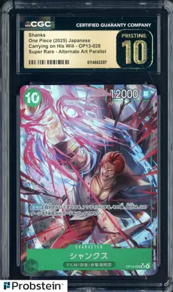 2025 One Piece Japanese OP13 Alternate Art #028 Shanks CGC 10 PRISTINE - Image 1