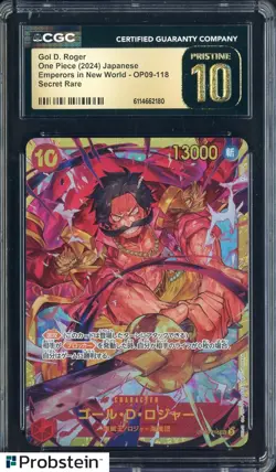 2024 One Piece Japanese OP09 Secret Rare #118 Gol D. Roger CGC 10 PRISTINE - Image 1