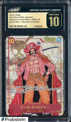 2024 One Piece Japanese OP09 Alternate Art SR #118 Gol D. Roger CGC 10 PRISTINE - Image 1