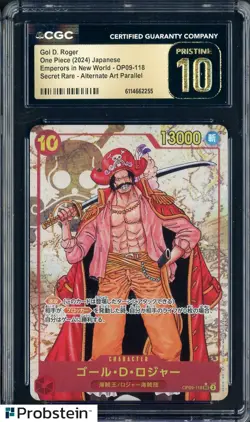 2024 One Piece Japanese OP09 Alternate Art SR #118 Gol D. Roger CGC 10 PRISTINE - Image 1