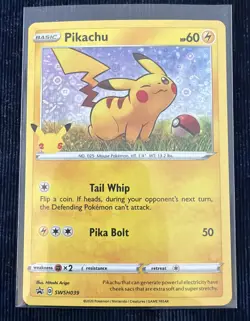 Pikachu SWSH039 Sword & Shield - Cosmos Holo Black Star Promo Pokemon Card - Image 1