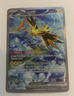 Pokemon TCG Zapdos EX Scarlet Violet 151 Special Illustration Rare Card 202/165 - Image 1