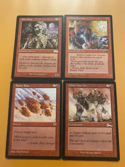 Magic The Gathering lot, x4 Red Cards: Fire Ants, Gorilla Shaman, Stone Rain - Image 1
