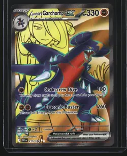 Cynthia’s Garchomp EX 215/182 Full Art - Destined Rivals Pokemon Card - Image 1
