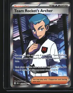 Team Rocket’s Archer 223/182 Trainer Pokemon Card Destined Rivals TCG - Image 1