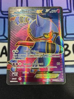 Pokemon TCG Toxicroak-EX Flashfire Holo Card 102/106 Full Art Ultra Rare - Image 1