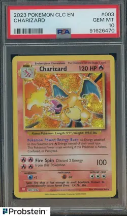 PSA 10 Charizard 003/034 Pokemon Classic Collection CLC 2023 Mint English Card - Image 1