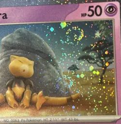 💫💫Pokemon TCG Abra 063/165 Cosmos Holo Promo W/ DOUBLE Swirls SV 151 NM Card - Image 2