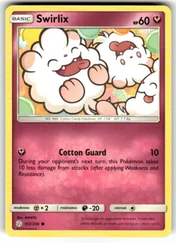 Swirlix 153/236 Non Holo Common Sun & Moon Cosmic Eclipse Pokemon Card NM - Image 1