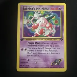 Pokemon Gym Challenge 59/132 Sabrina's Mr. Mime 1st Edition Pokemon Card NM - Image 1