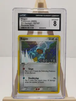 CGC 8 Bagon 2005 EX Deoxys 52/107 Reverse Holo STAMPED Pokemon Card - Image 1