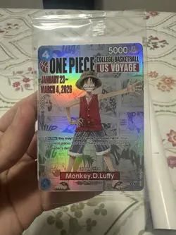One Piece Monkey D. Luffy College Basketball Promo Card+ Poster ST JOHNS NEW - Image 1