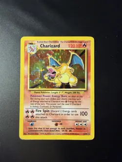 Charizard Holo Base Set 4/102 Unlimited - Vintage Pokemon Card - MP - Authentic - Image 1